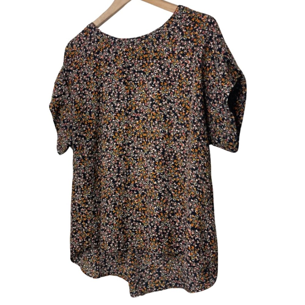 &. LAYERED | Womens Casual Short Sleeve Orange Floral Top | Size XL - Picture 5 of 12